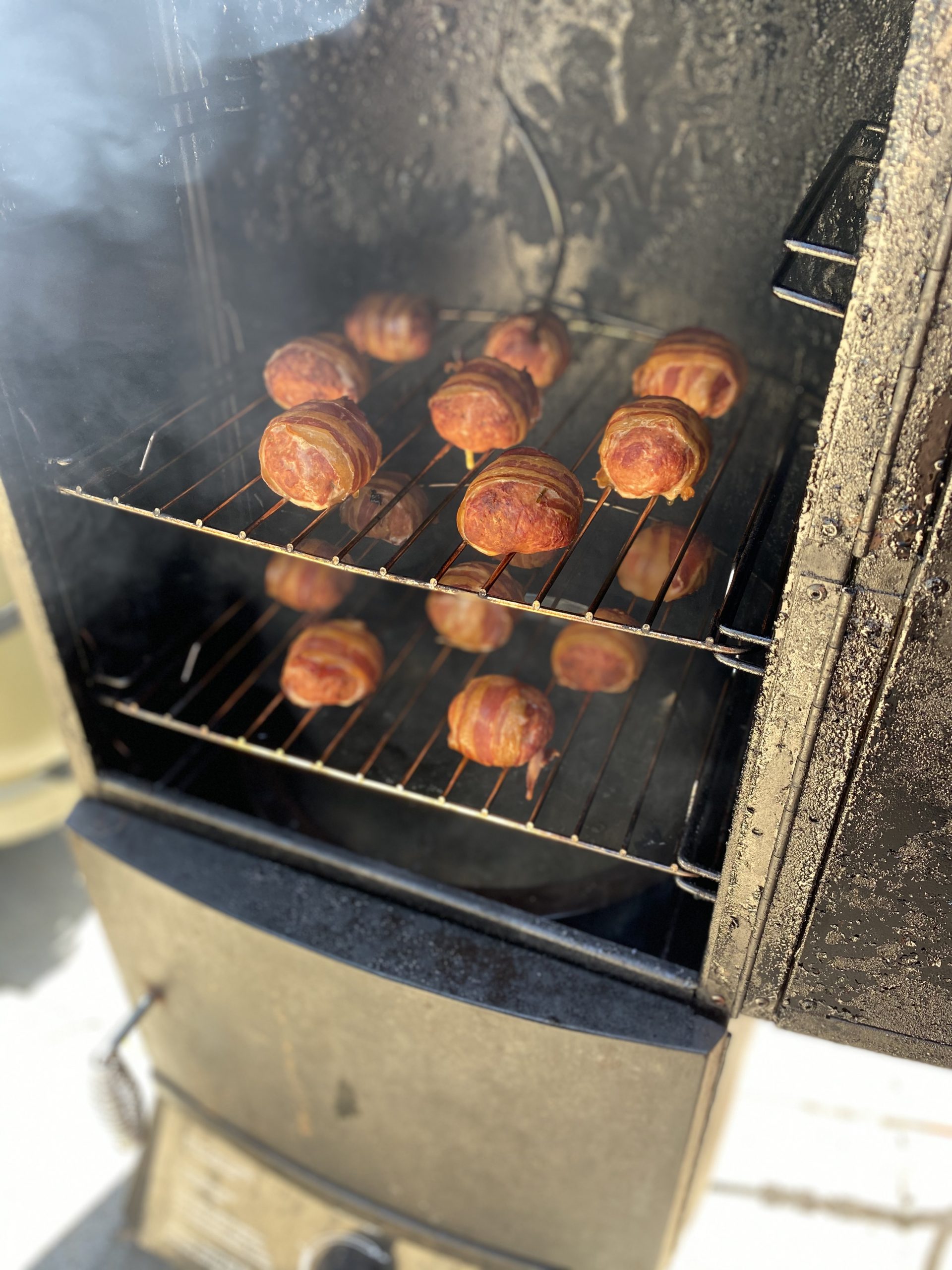 Moink Balls in Smoker